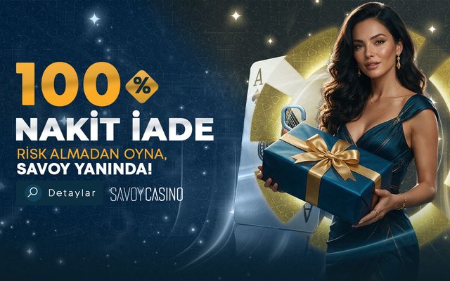 Savoycasino %100 nakit iade kampanya görseli